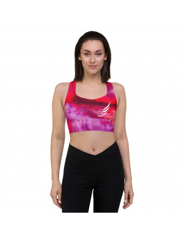 "Rose Water Flower Pink" Longline sports bra chez Cornerstreet bien 