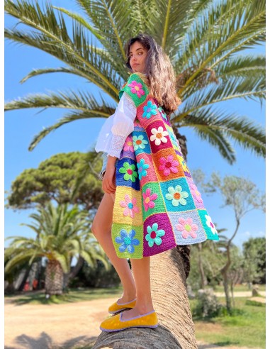 FLOWERS PATCHWORK COAT NO SLEEVES Paris Déstockage Promo