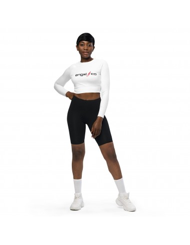 white basic AngelCo Recycled long-sleeve crop top Venez découvrir notre 