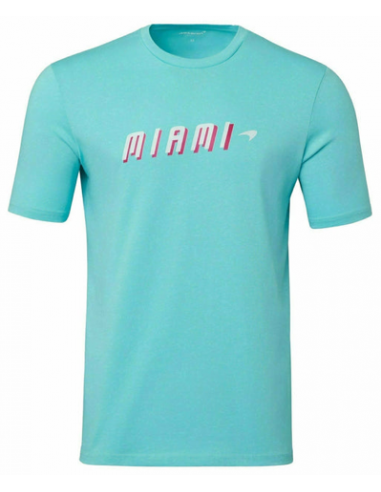 T-Shirt McLaren Miami Néon Graphique Bleu Aqua